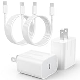 20W Usb C Fast Charger Compatible With Iphone 16/16 Plus/ 16 Pro Max/ 15/ Ipad Pro, 2Pack Pd Usb C Charger Block With 6Ft Type C To C Cable