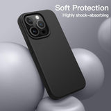 JETech Premium Silicone Case for iPhone 14 Pro Max, Black - Durable and Protective Phone Case