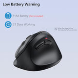 Ergonomic Mouse For Large Hands, Vertical Mouse, 2.4Ghz Wireless Computer Mouse For Windows/Macos - 6 Buttons, Low Power Warning, 800/1200/1600 Dpi, Black