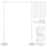 6.5 Feet Balloon Arch Stand With Base, 2 Set 78.7 Inch Balloon Column Stand Kit With Base, Water Bags And Glue Point, Balloon Tower For Wedding, Birthday And Party Decoration