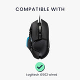 kwmobile Mouse Feet Replacement Compatible with Logitech G502 Wired (not for Wireless) Computer Mouse Skates Sticker - Black