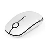 Wireless Mouse, 2.4G Slim Portable Computer Mice With Nano Receiver For Notebook, Pc, Laptop, Computer-Black And White