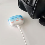 Compatible With Airpods 3Rd Generation Case 2021 Soft Tpu With Cleaner Kit Cartoon Fish Keychain Protection Cover For Airpods 3-Clear Blue