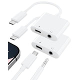 2-Pack Usb C To 3.5Mm Audio Headphone Jack And Charger Adapter, Type C To Aux Dongle Cable With Pd Fast Charging Compatible With Iphone 16/15 Series, Galaxy S24 S23 Ultra, Pad Pro, Pixel