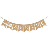 Hello Spring Banner Burlap Decorations, Daisy Themed Spring Decorations Garland With Flower For Mantle Fireplace Supplies Spring Bunting Garland Banner Decoration For Home Spring Themed Party Decor