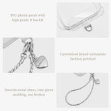 Phone Chain Wrist Strap Metal Phone Lanyard Wristlet Strap with 2xTPU Tether Tab for Women Shopping Traveling