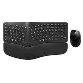Ergonomic Wireless Keyboard Mouse Combo, Bluetooth/2.4G Dual Channel, Split Design, Soft Foam Palm Rest, 4 Level Dpi Adjustable Wireless Mouse, Rechargeable, For Windows/Mac/Android?Black?
