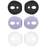 Fit In Case Airpod Eartips Covers Anti-Slip Earuds Cover Silicone Compatible With Airpods 2 & Airpods 1 Or Earpods ? Fit In The Charging Case ? 3 Pairs White/Gray/Black Wgb