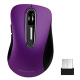 2.4G Wireless Mouse, 1400 Dpi Computer Mice With Usb Receiver, Portable Wireless Usb Mouse Battery Powered Cordless Mice For Laptop, Pc, Desktop, 5 Buttons, Purple