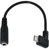 Micro Usb To 3.5Mm Jack Audio Adapter Cable Black Right Angled Micro Usb Male