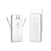 Portable Charger With Built-In Cables And Wall Plug, Fast Charging Power Bank 10000Mah, Usb C Battery Pack Compatible With Iphone 15/14/13, Samsung, Tablets, More Phones - White
