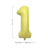 40" pastel yellow number 1 foil balloon for 1st birthday decorations