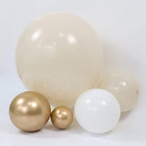 White Sand Gold Balloon Garland Arch Kit-158Pcs Nude White Chrome Gold Neutral Balloons For Boho Wedding Baby Bridal Shower Baptism Engagement Neutral Birthday Party Decorations