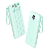 Portable Charger, 22.5W Power Bank 10000Mah, Usb-C Cable In & Out Fast Charging Battery Pack, Compact Travel Essential 4 Outputs 3 Inputs For Iphone 16 15 14 13,Samsung, Android Etc-Green