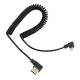 Coiled Cable, Left Angle Micro Usb To Right Angle Usb A Sync & Charge Spring Spiral Cord (1.47Ft To 3.94Ft)