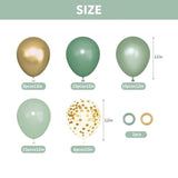 72pcs Sage Green Balloon Set, 12" 5" Metallic Gold & Confetti for Baby Shower Decor