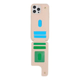 iPhone 12/13 Pro Max Wallet Case with Card Holder Strap Ring Stand Beige