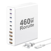 460W Usb C Charger Block 10-Port Charging Station Gan Charger Type C,Dual 65W Laptop Multiport Fast For Macbook, Iphone, Samsung, Galaxy, Ipad, Android, White