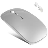 Bluetooth Wireless Mouse For Macbook Air Mac Pro Laptop Computer Ipad Pad Pc Laser Optical Rechargeable Mini Slim Silent Mouse Widely Used Desktop Hp Imac (Grey)