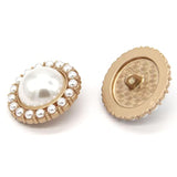 25Mm Retro Women Coat Gold Metal Pearl Buttons, For Clothes, Sweaters,