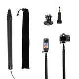 110"/2.8m Carbon Fiber Invisible Selfie Stick,9.2ft Extended Super Long Pole for Insta360 X5/X4 Insta 360 X3 ONE X2, ONE R, ONE X, ONE GO 3S 3 2