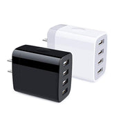 Multiple Usb Wall Charger, 2Pack 4-Multi Port Usb Charger Cube 4.8A Fast Charging Block Plug Box For Iphone 17 16E 16 15 14 13 12 Pro Max Samsung Galaxy A17 A16 A15 A56 A55 S25 Ultra S24 Ultra