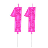 Large Birthday Candle Number 3D Bubble Style 3.7 Inch Party Celebration Anniversary Decoration Cake Topper 1 Piece (Pink, Number 11)