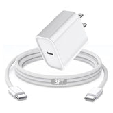 Airpods Pro 3 Charger,20W Usb-C Airpods Power Adapter Wall Charging Block Plug&Usb C Type C To C Woven Cable Cord For 2025 Airpods Pro 3Rd/2Nd/Air-Pods 4/Air-Pods Max 2,Iphone 17 Pro Max/16