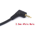 Angled 2.5mm Male to 3.5mm Female Audio Cable Headphone Adapter, 4 Pole 2.5 to 3.5 Stereo Earphone Headset Converter
