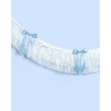 Blue White Bow Fringe Banner - Iridescent, 6 Ft. | Something Blue Bachelorette Decoration, Bridal Shower Decor, Engagement Photoshoot Backdrop