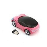 2.4G Wireless Mouse 3D Car Shape Wireless Optical Mouse With Usb Receiver For Pc Computer Laptop(F-Car, Pink)