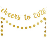 Gold Cheers 2026 Banner Happy New Year Eve Party Decor