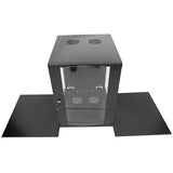 12U Server Cabinet Wall Mount Rack Enclosure With Caster Wheels 2 Server Fans Locking Glass Door Removable Side Panels 19" Network Cabinet 15-18.5" Installation Depth Heavy-Duty Frame (27Inch, 12U)