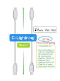 10-inch Short Mixed USB & USB-C Cables for Multiple Devices (10-Pack), Compatible/w Charging Station, iPhone17,16,15,14,13,12,11,X/iPad/