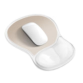 Mouse Pad With Wrist Rest,Ergonomic Mouse Pad With Comfortable Gel Wrist Rest Support And Non-Slip Pu Base For Easy Typing Pain Relief, Durable And Washable (Transparent Khaki Gradient)