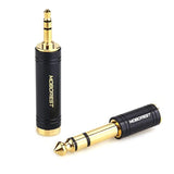 3.5Mm M To 6.35Mm F Stereo Pure Copper Adapter, 1/8 Inch Plug Male To 1/4 Inch Jack Female Adapter, Can Be Used Conversion Headphone Adapte, Amp Adapte, Black Fashion 2-Pack