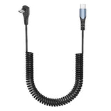 Coiled Usb C To Usb C Cable 4Ft - 90 Degree Type C To Type C Cable For Car 60W Fast Charging Retractable Charger Cable Compatible With Iphone 16/15 Plus/Pro Max