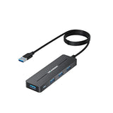 Usb Hub 3.0 4-Port Ultra-Slim Data Usb Expander With 4 Ft Extended Cable For M