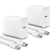 Iphone Fast Charger, 2-Pack 20W Usb C Wall Charger Pd Type C Power Wall Charger With Mfi Certified 6Ft Charger Cable For Iphone 14 13 12 Pro Max Mini 11 Xs Xr X 8 And More