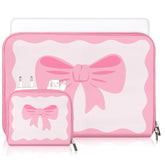 Pink Bow Laptop Case 13-13.3 Inch Cute Coquette Bow Laptop Sleeve Bag Kawaii Pad Notebook Cover Neoprene Computer Sleeve Bag With Small Case