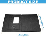 Leather Laptop Mouse Pad With Phone & Pen Holder, Foldable Travel Mouse Pad For Home/School/Office (Black)