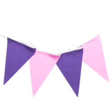 40Ft Purple Pink Fabric Bunting Banner Pennant Hanging Party Decorations Cotton Triangle Flag Garland For Girls Women Mother'S Day Princess Birthday Wedding Baby Shower Butterfly Tea Party Decor