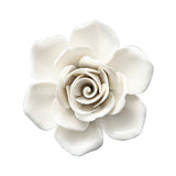Ceramic Flower Wall Décor Artificial 3D Flower Wall Art For Living Room Home Hallway Bedroom Kitchen Farmhouse Bathroom Dining Room, White, F3, 3.93 Inch