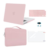 MOSISO Compatible with MacBook Pro 16 inch Case 2025 2024 2023 2022 2021 M4 M3 M2 M1 A3403 A3186 A2991 A2780 A2485 Pro Max, Hard Case&Sleeve Bag&Keyboard Skin&Webcam Cover&Screen Film, Rose Quartz