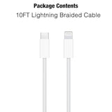 10Ft Woven Lightning To Usb C Cable, Iphone 14 Pro Fast Charger Cable, Long Charging Cord For Apple Iphone 14, 14 Pro Max,13,Plus,Se 2Nd/12/11/Xs/Xr, Ipad 4/5/ 6/7/ 8, Ipad Mini 2/3/4/5, Ipad Air 2/3