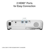 Epson EX3290 3-Chip 3LCD WXGA Projector 4000 lumens for both color and white brightness, 2x HDMI, Built-in Speaker