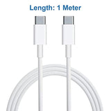 Usb - C To Usb - C Charger Cable 1 Meter / 3Ft White - For Fast Charging And D
