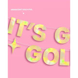 It's Giving Golden Banner Gold Foil 6Ft Birthday Bachelorette Metallic Decorations