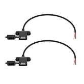 2Pcs Usb Female Plug 2Pin Bare Wire,Usb Power Data Cable With Dust Cap Diy Pig