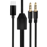 USB Type-C to 3.5mm Audio Headphone Y Splitter Adapter Cable,USB C with DAC Chip to Dual 1/8 inch TRS Male to Male Headset Cord Universal